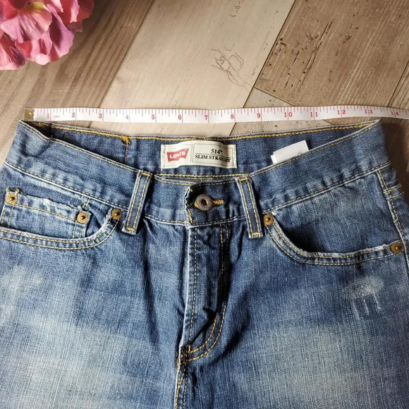 Levi's 514 Slim Straight Medium Wash Boys Size 16 Regular Jeans W28 L28 - Picture 10 of 12